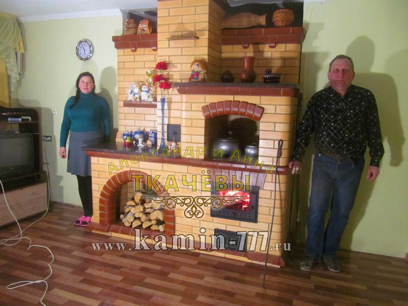 Печь из кирпича длительного горения для дома на дровах