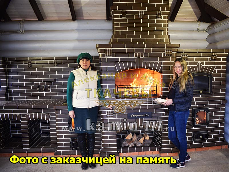 уличная барбекю с русской печью и казаном